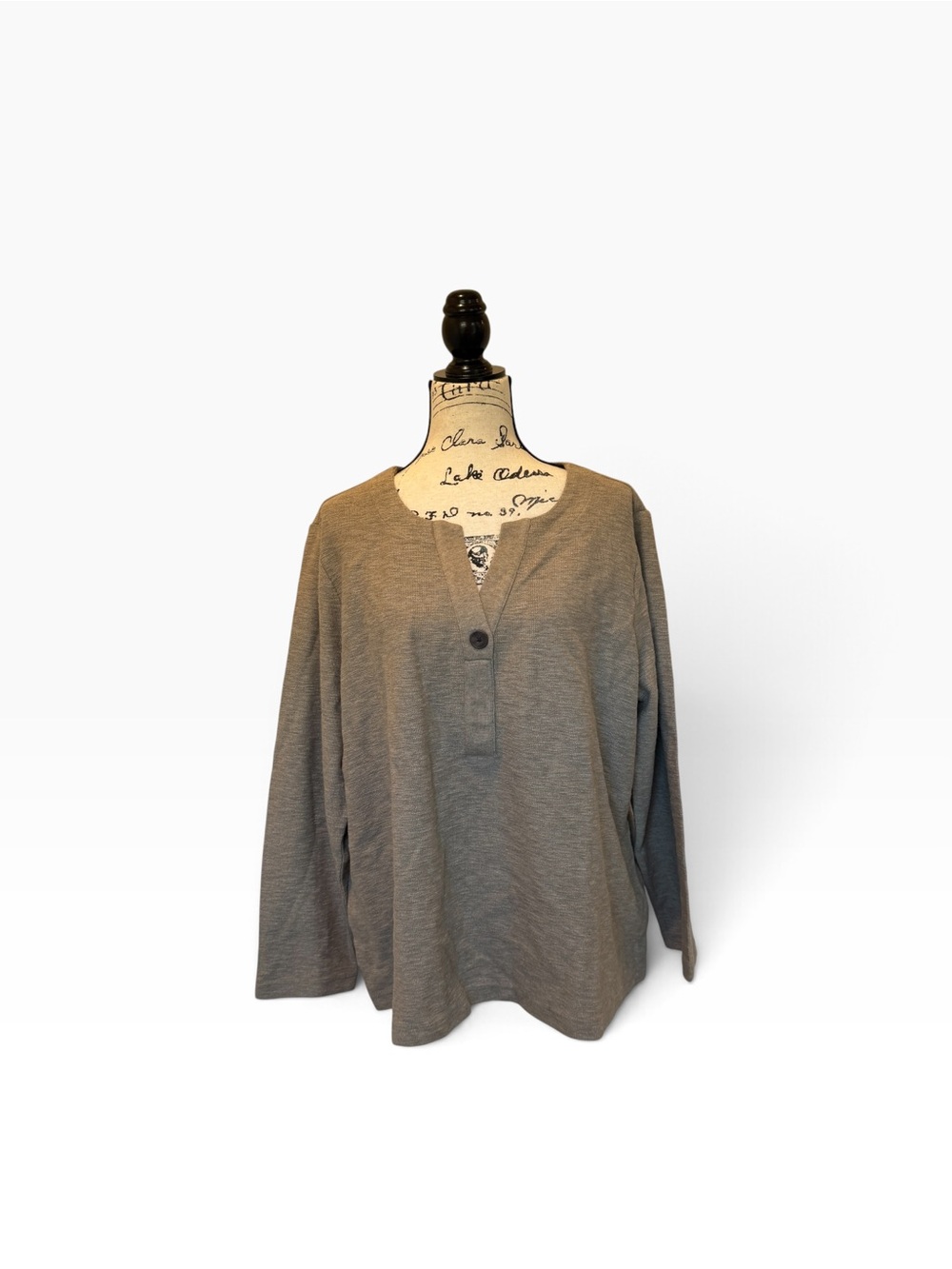 J. Jill Women’s 2X Organic Cotton Long Sleeve Top Lagenlook Minimalist Casual